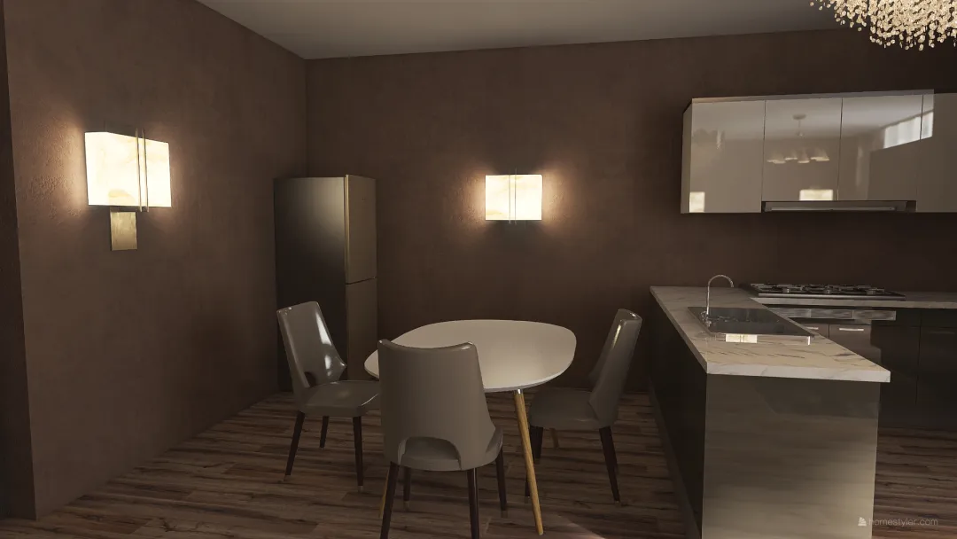 A Little flat in Saint-Petersburg 3d design renderings