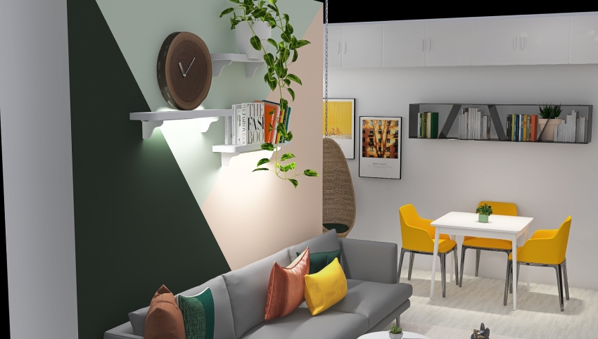 Tiny living area for young couple 3d design picture 19.2