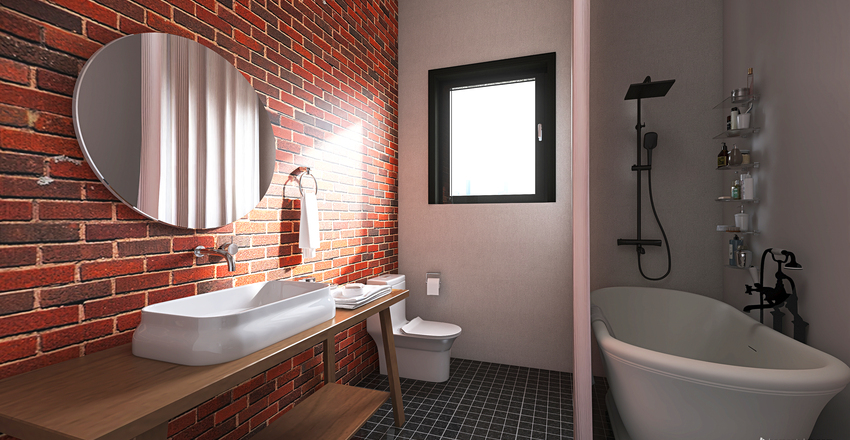 Retro Mid-Century Modern Loft Interior Design Render
