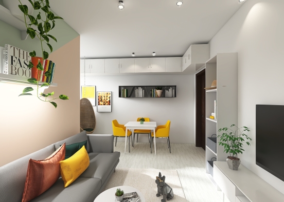 Tiny living area for young couple Design Rendering
