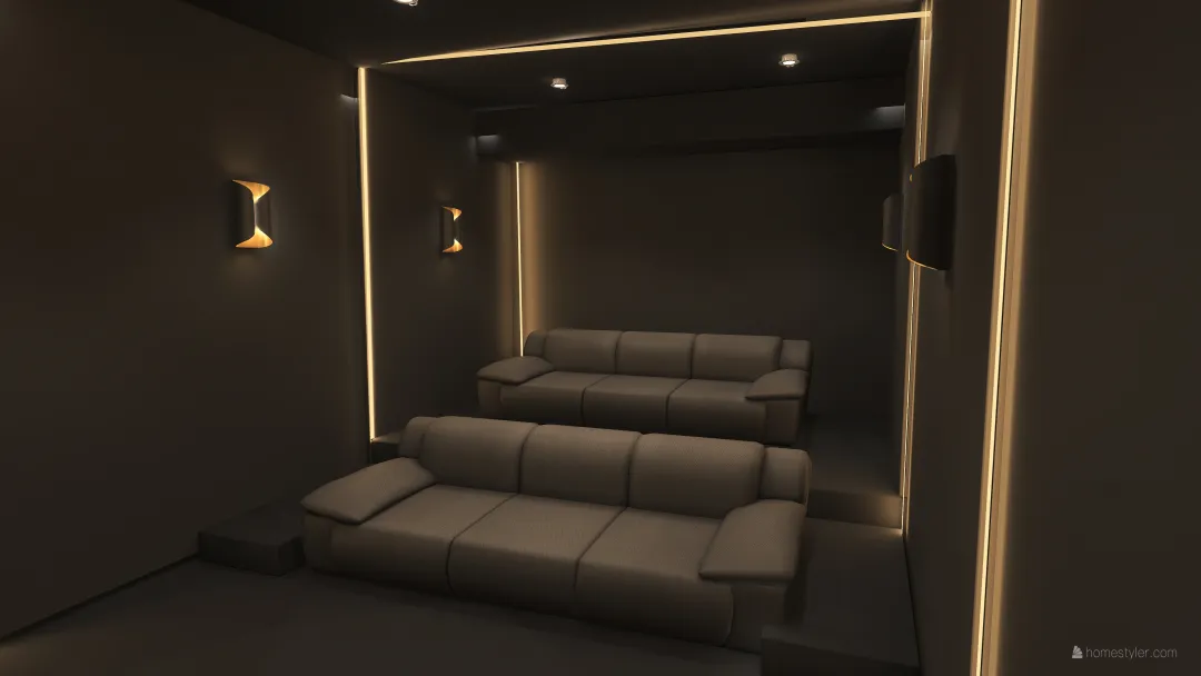 James Randall Cinema Room 3d design renderings