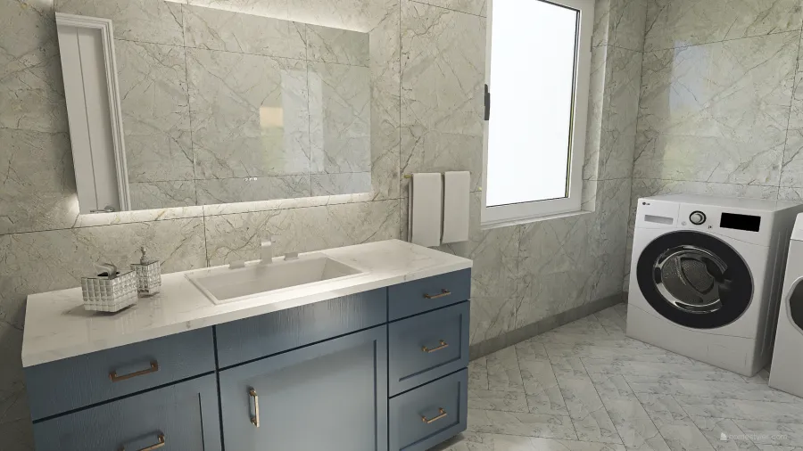 Bathroom and Laundry Room 3d design renderings