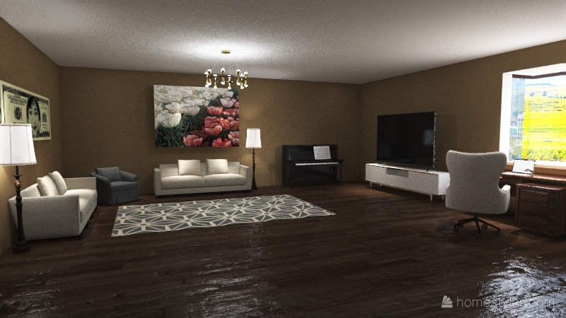 Apartment project (1 Bed and 1 Bath) 3d design renderings