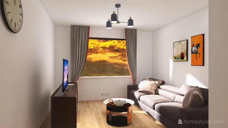Living room/Kitchin 3d design renderings
