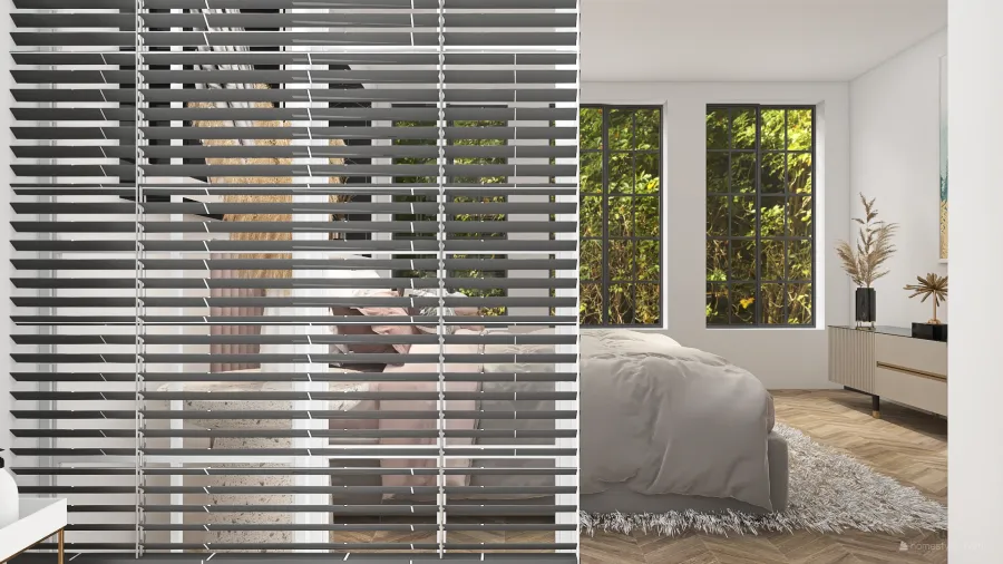 Modern Bohemian #HSDA2020Residential - Forest Relaxation White Grey 3d design renderings