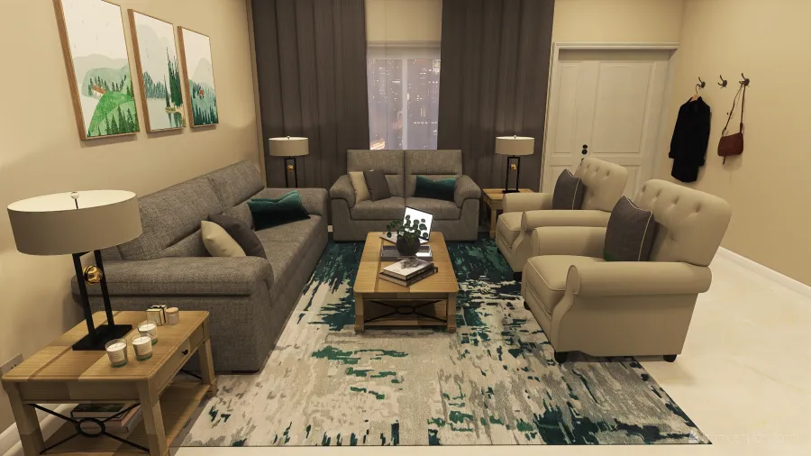 living room M 3d design renderings