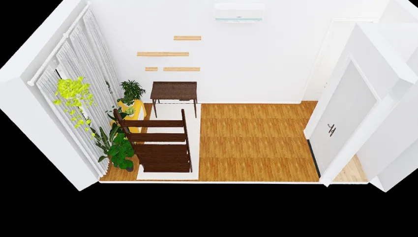 Bedroom: Nook, Yellow Nightstand and Plants 3d design picture 16.49