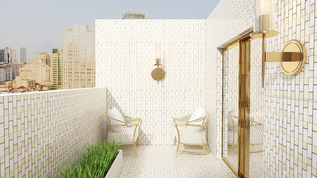 White & Gold Home 3d design renderings