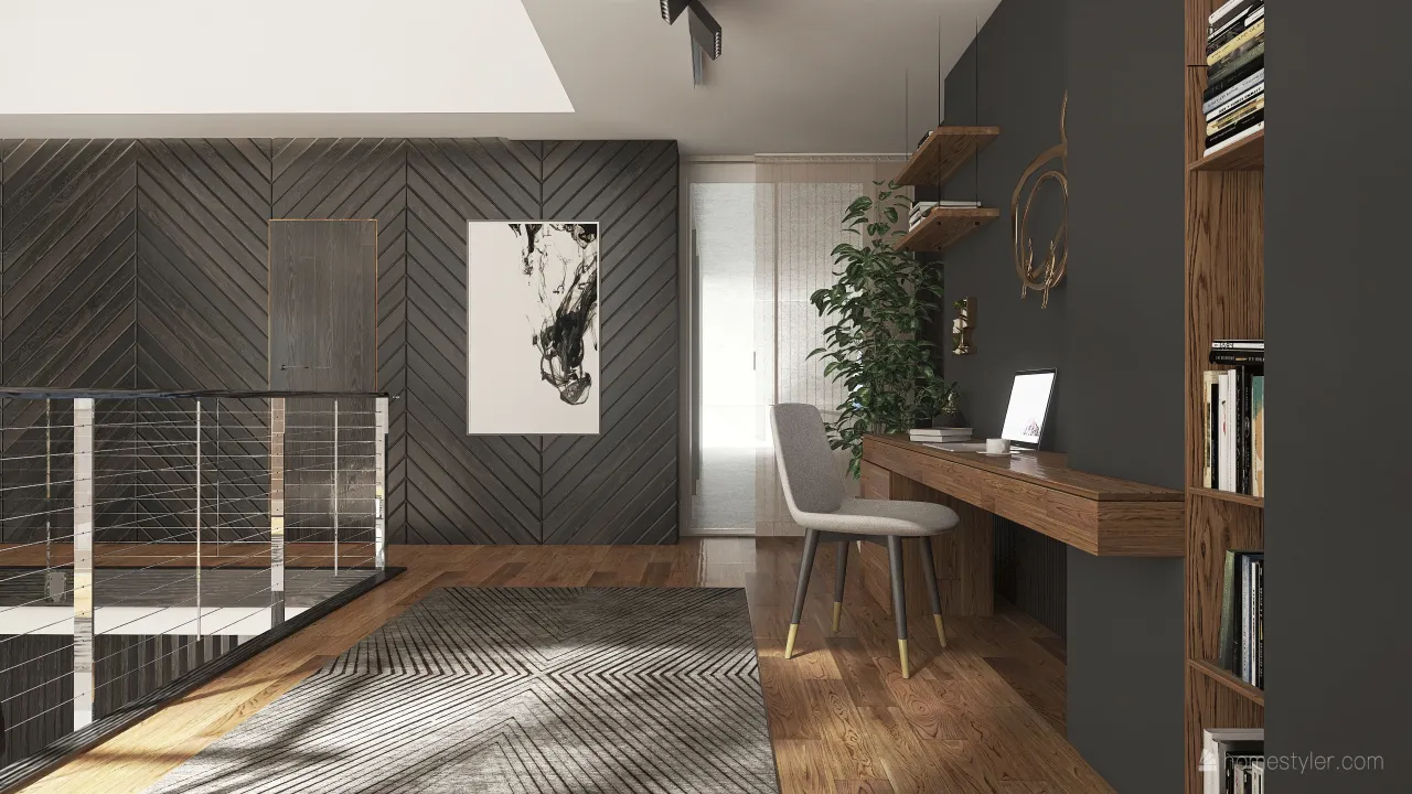 Modern Contemporary WabiSabi WoodTones Black Beige UnnamedSpace 3d design renderings