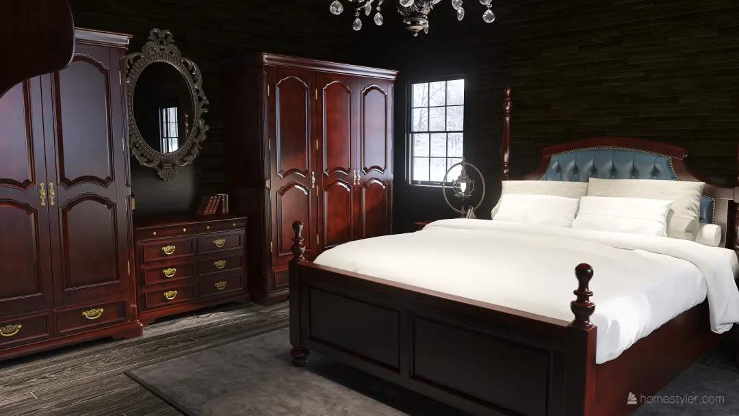 Old Place #1 (bedroom) 3d design renderings