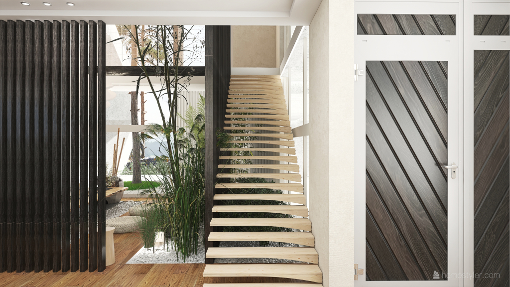 Modern Contemporary WabiSabi #HSDA2020Residential"Timeless" WoodTones Black Beige 3d design renderings