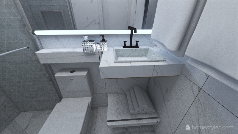 Banheiro Social Ape da Sandra 3d design renderings