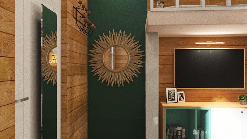 20 SQM first floor small chic apartment Interior Design Render