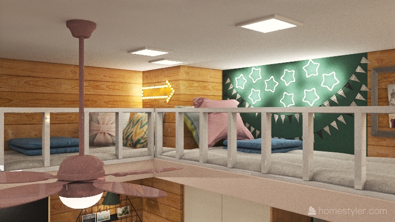 20 SQM first floor small chic apartment Interior Design Render