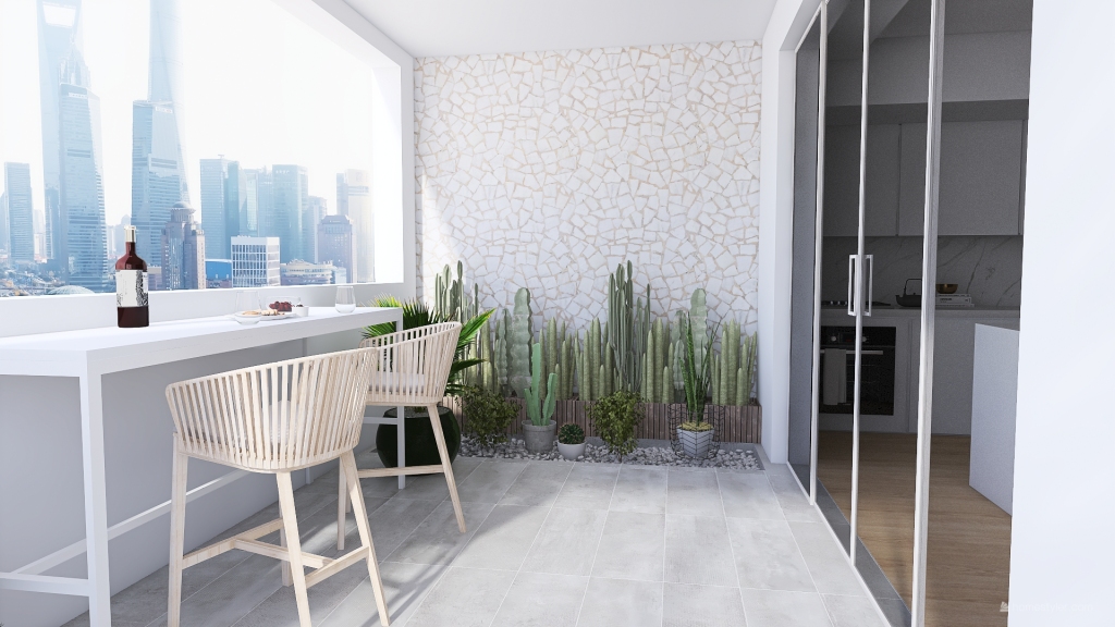 Contemporary #HSDA2020Residential Contemporary Apartment EarthyTones White WoodTones Orange 3d design renderings