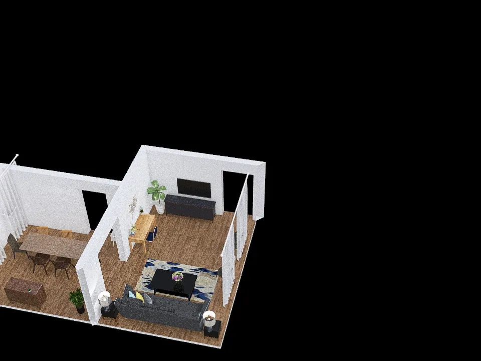 Hamnetts Living Room Dining Room 2020 3d design renderings