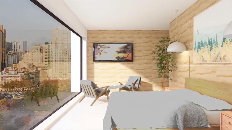 Hotel Room 40 m2 3d design renderings