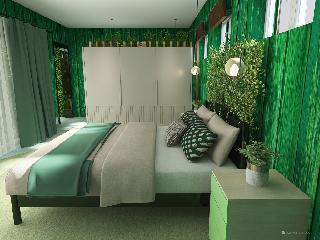Green & Natural apartment 3d design renderings