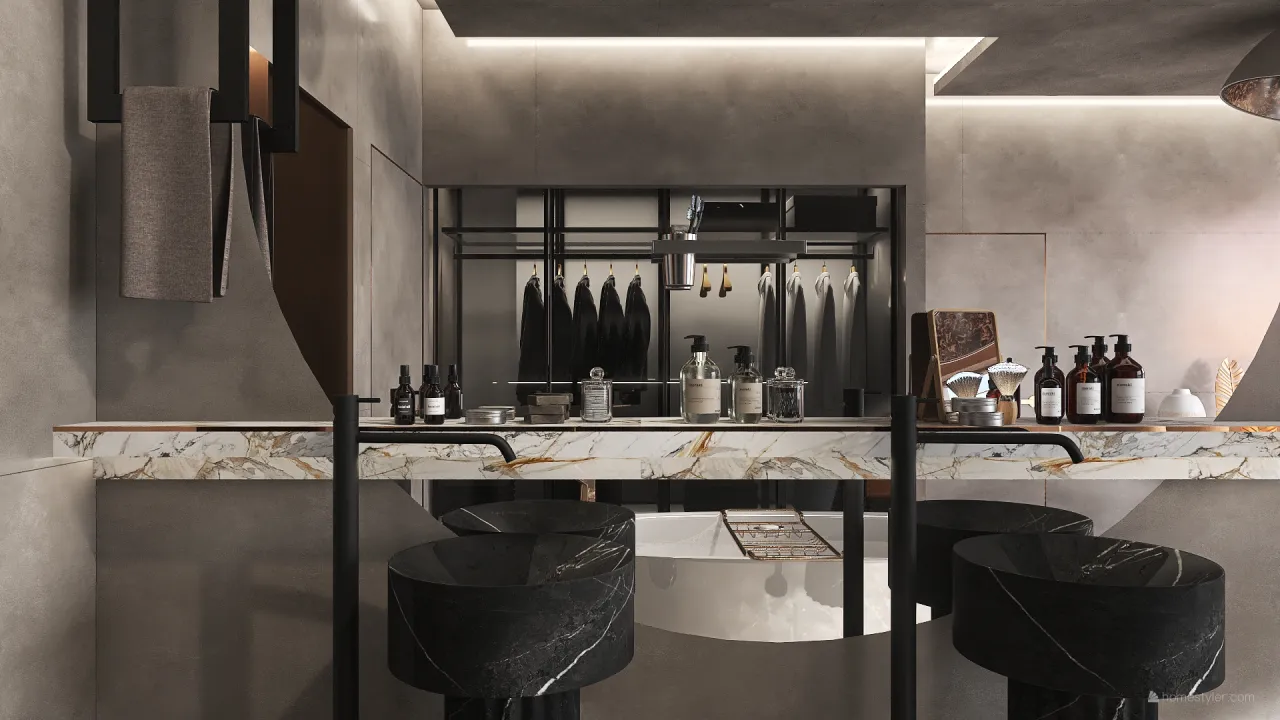 WabiSabi Grey Beige White WarmTones MasterBedroom 3d design renderings
