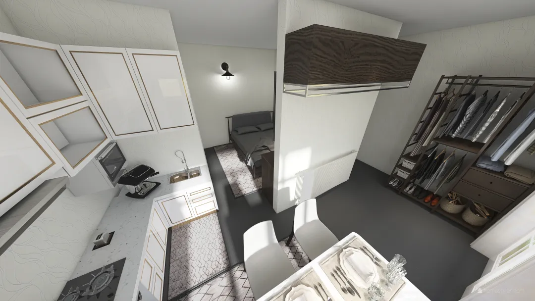 one bedroom 3d design renderings