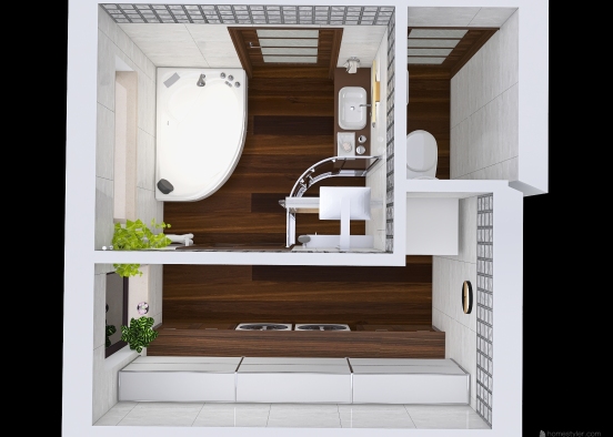 Bathroom, technical room, WC Design Rendering