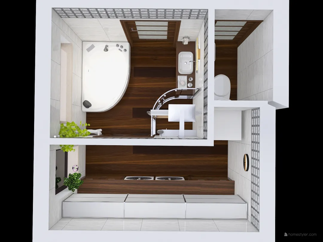 Bathroom, technical room, WC 3d design renderings