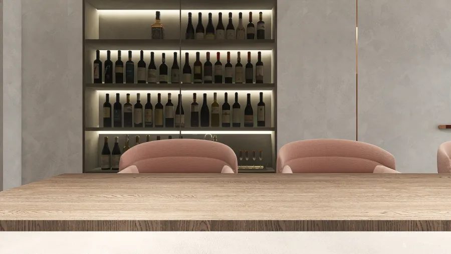 WabiSabi Grey Beige White WarmTones Living Room 3d design renderings