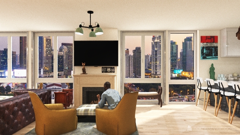 new york apartment Interior Design Render