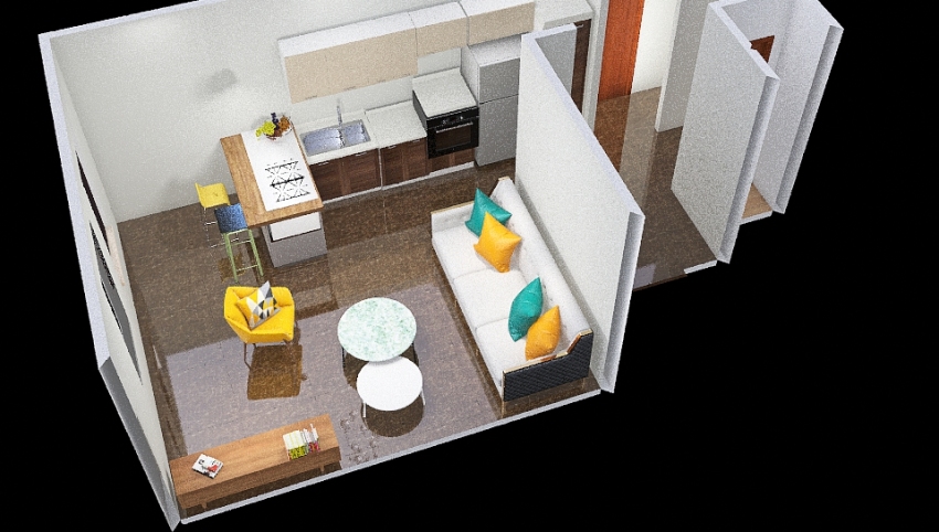 Appartamento per studenti 3d design picture 76.22