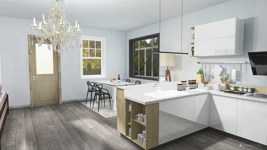 Kitchen / Dining / Living 3d design renderings