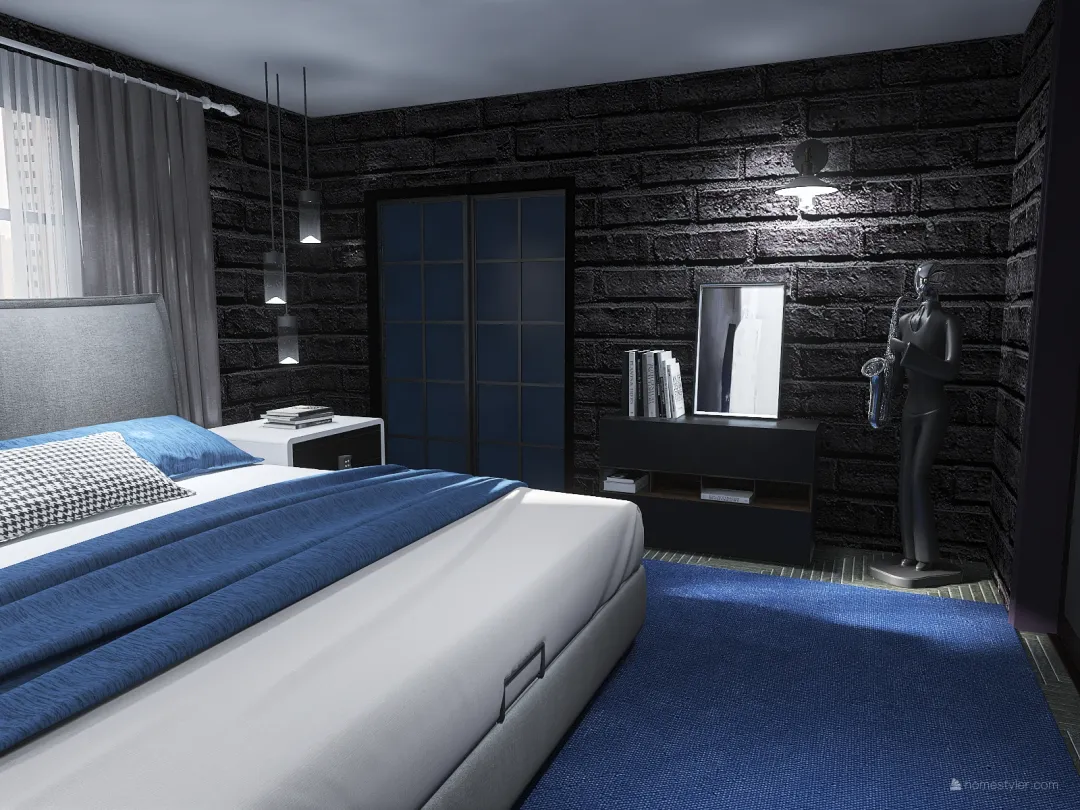 Single Man Apartment 3d design renderings