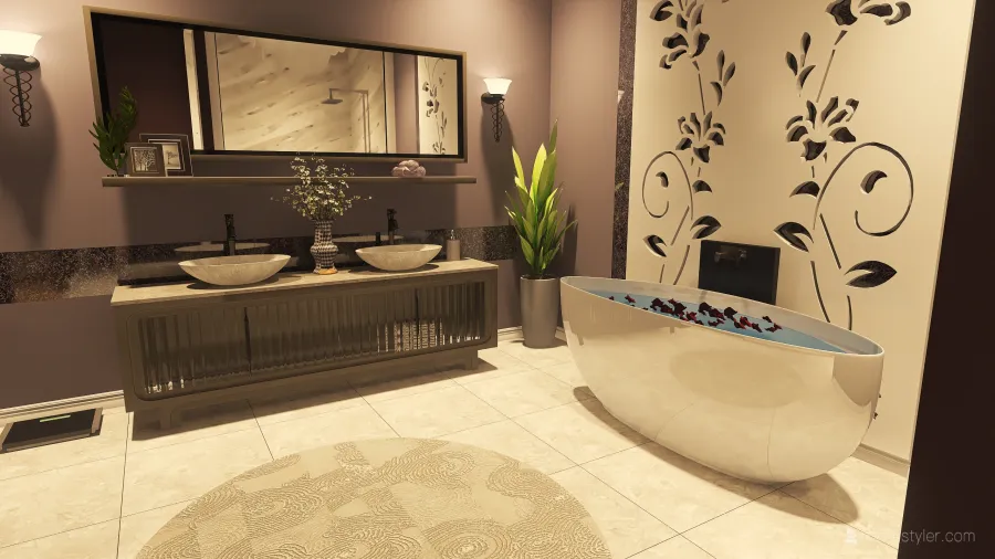 Luxurious Master Suite 3d design renderings