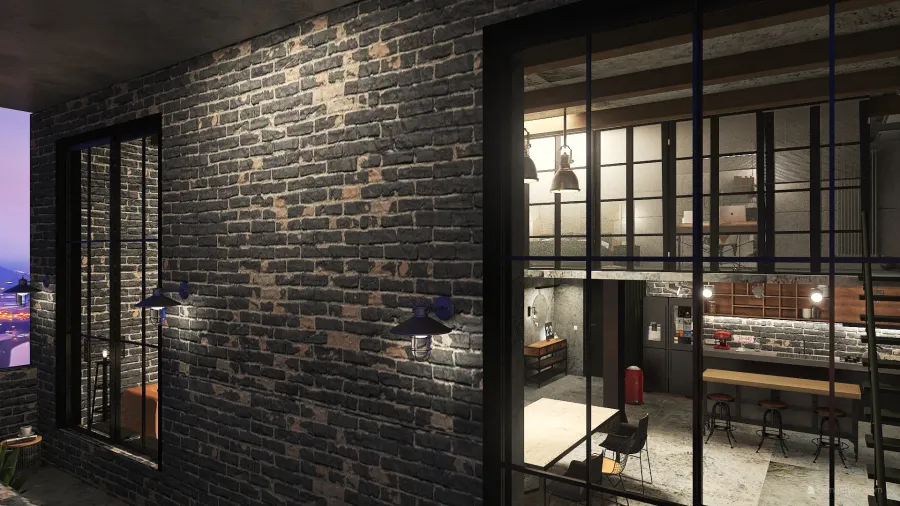 Industrial Bauhaus Modern #HSDA2020RESIDENTIAL#Loft #LK Grey Black 3d design renderings