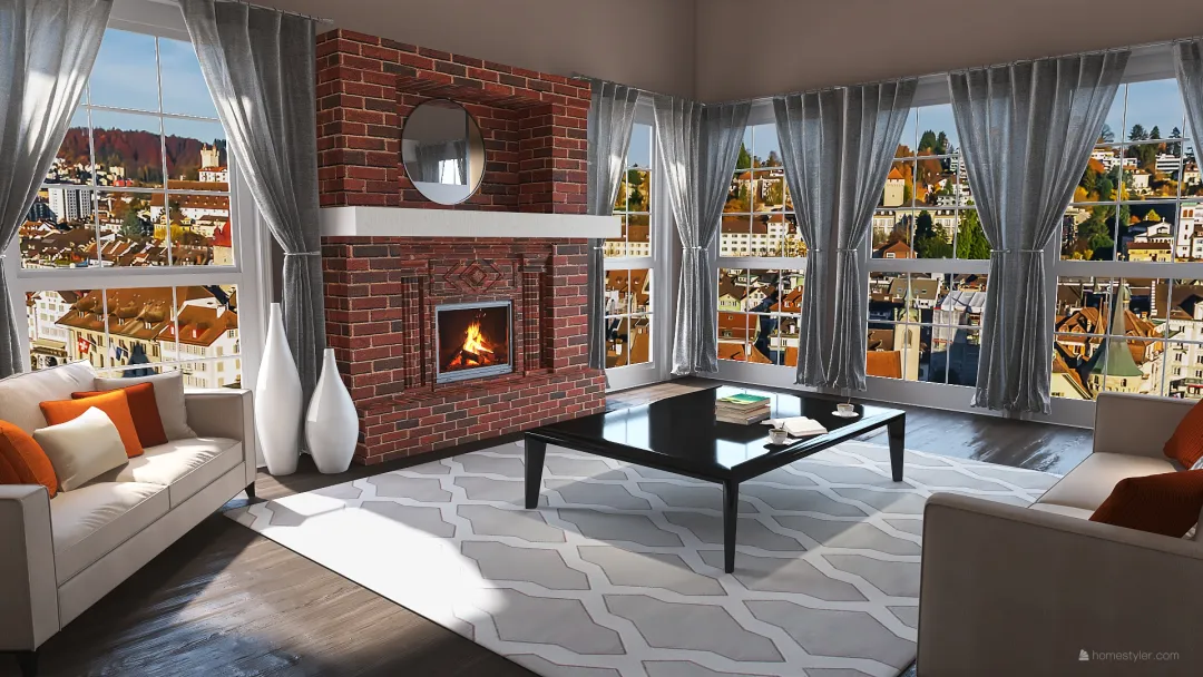 Cozy Apartment Loft 3d design renderings