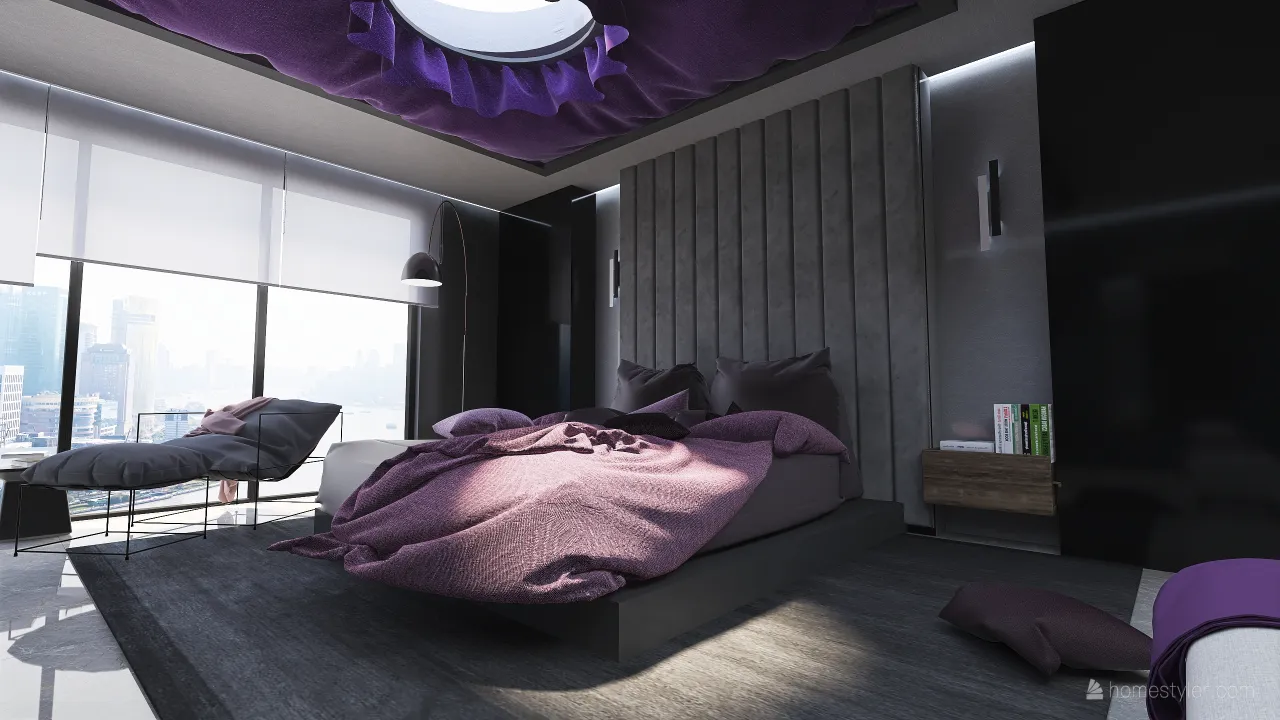 Contemporary WoodTones Blue Purple UnnamedSpace 3d design renderings