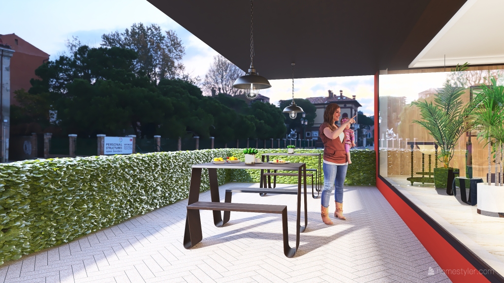 StyleOther #HSDA2020Commercial Alameda Flower & Coffee Shop Green Beige WoodTones WarmTones 3d design renderings