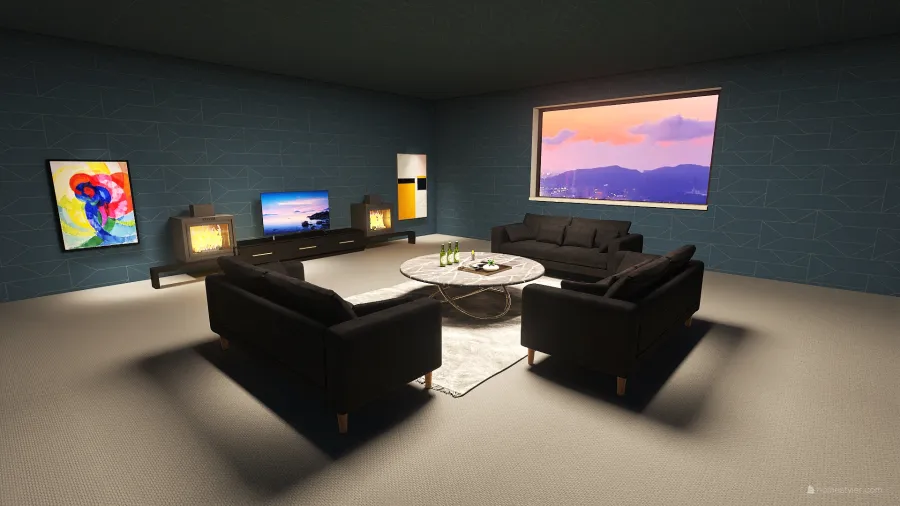 Modern Single Floor Apartment 3d design renderings