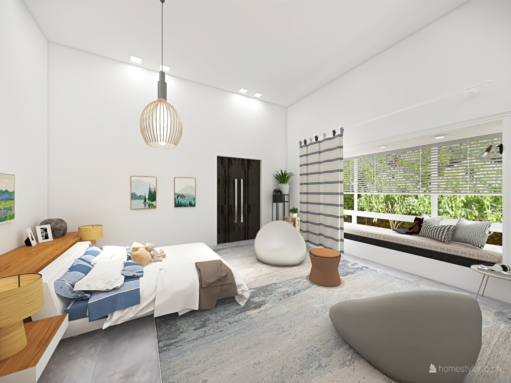 Contemporary Scandinavian WabiSabi #HSDA2020Residential   REDISCOVERING YOUR HOME White Grey 3d design renderings
