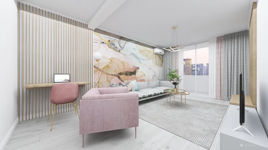 One bedroom apartment 3d design renderings