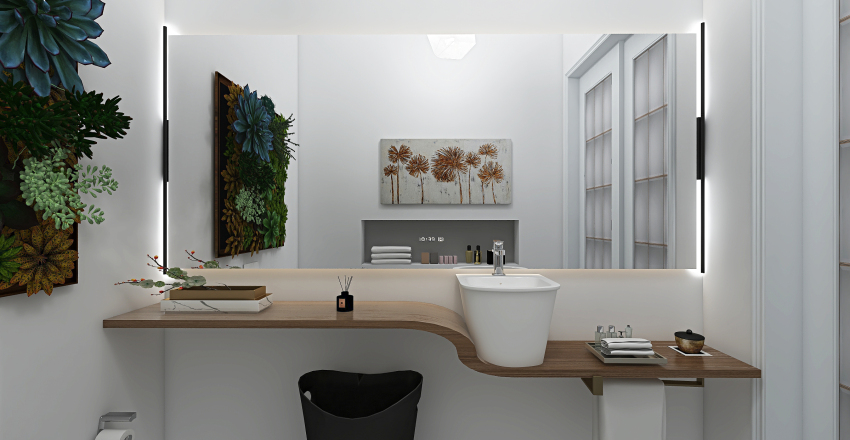 Contemporary Scandinavian WabiSabi White Grey 1/2 Toilet 3d design renderings