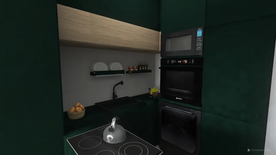 Flate green 3d design renderings
