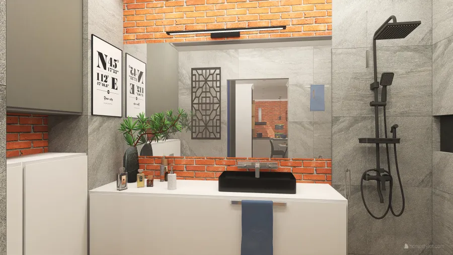 Salon z kuchnią 3d design renderings