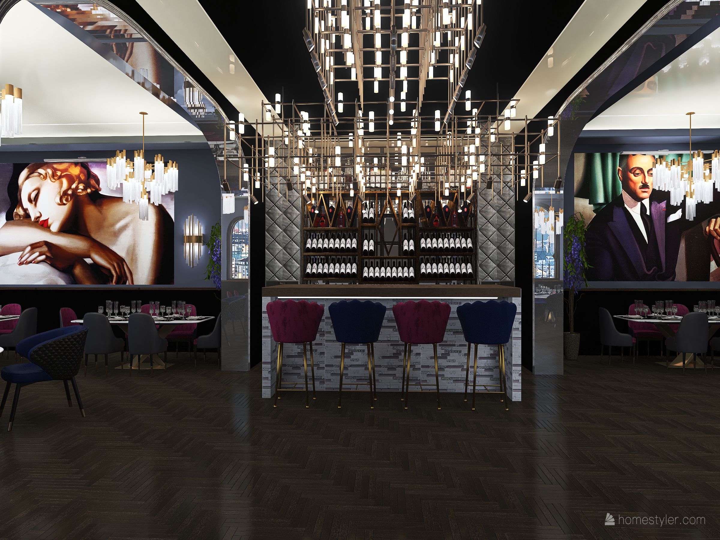 Art Deco Restaurant, reception and bar​​​​​​​ on Behance