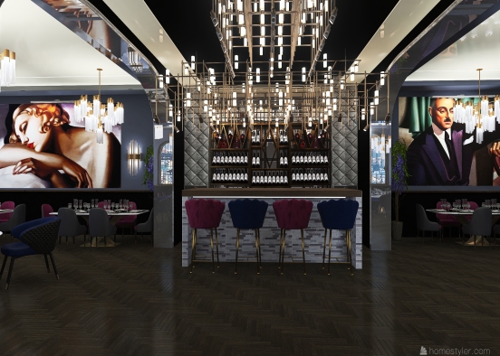 #HSDA2020Commercial - Le Fanfaron - New Art Deco Restaurant Design Rendering