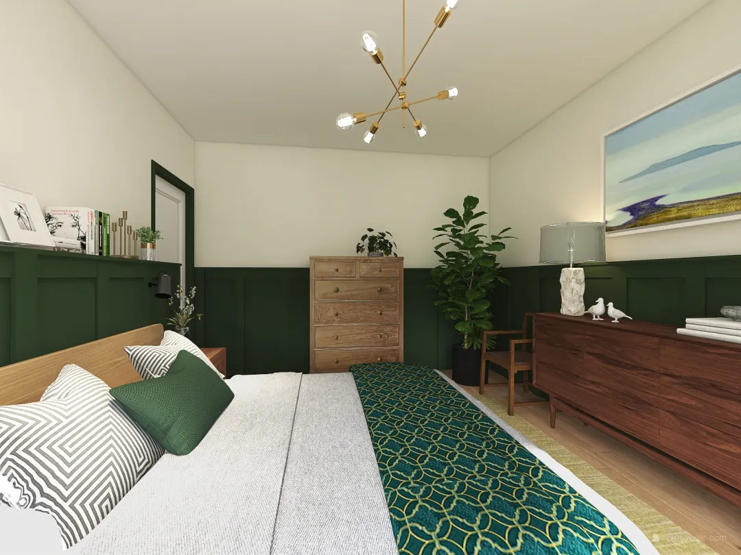 Green Bedroom 1 3d design renderings