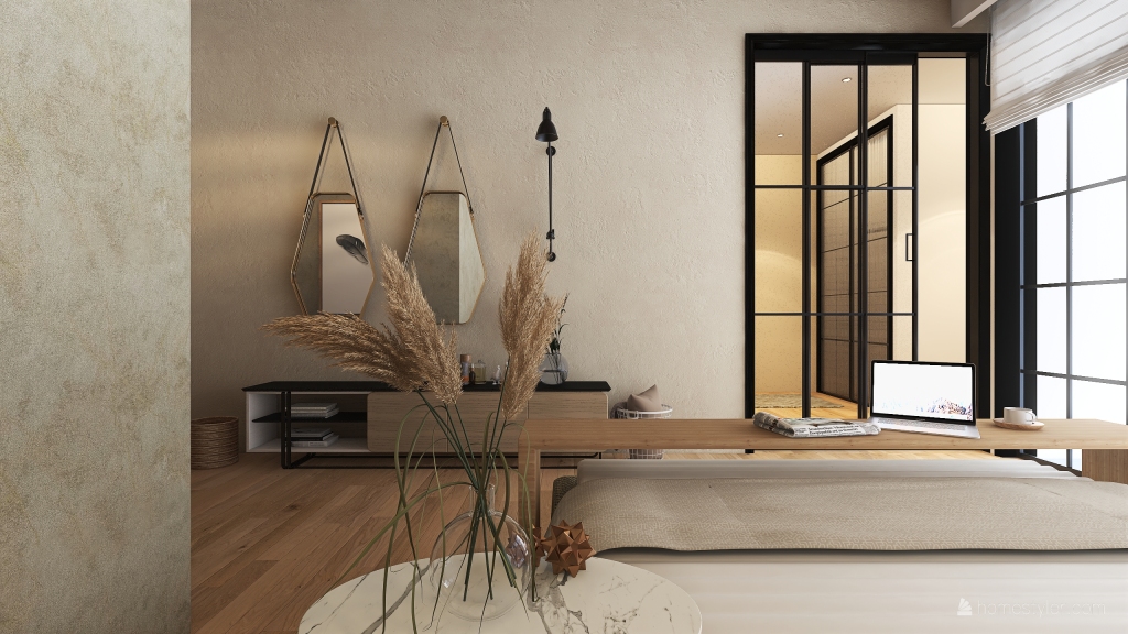 Modern Scandinavian WabiSabi #HSDA2020Residential MODERN MOUNTAIN HOUSE WoodTones Grey White 3d design renderings