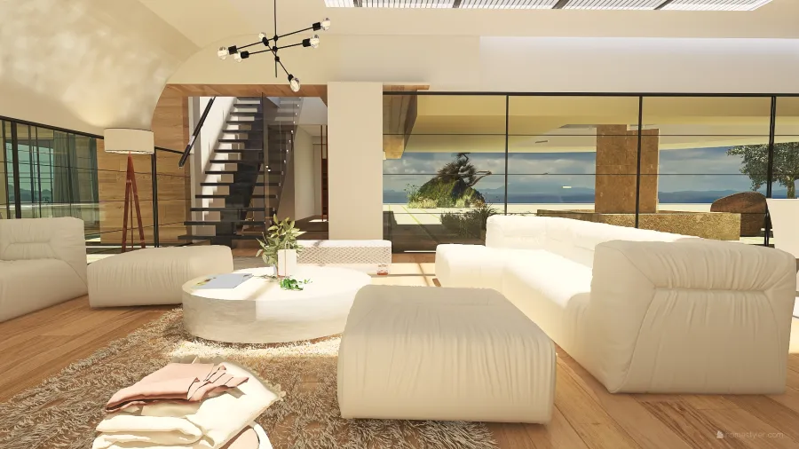 Contemporary #HSDA2020Residential Contemporary Villa White Beige 3d design renderings