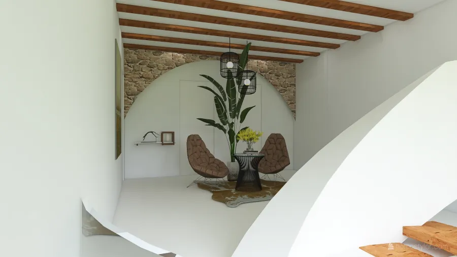 Mediterranean Bohemian WarmTones Living Room 3d design renderings
