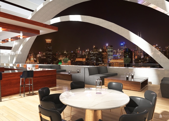 #HSDA2020Commercial Rooftop lounge and Bar Design Rendering