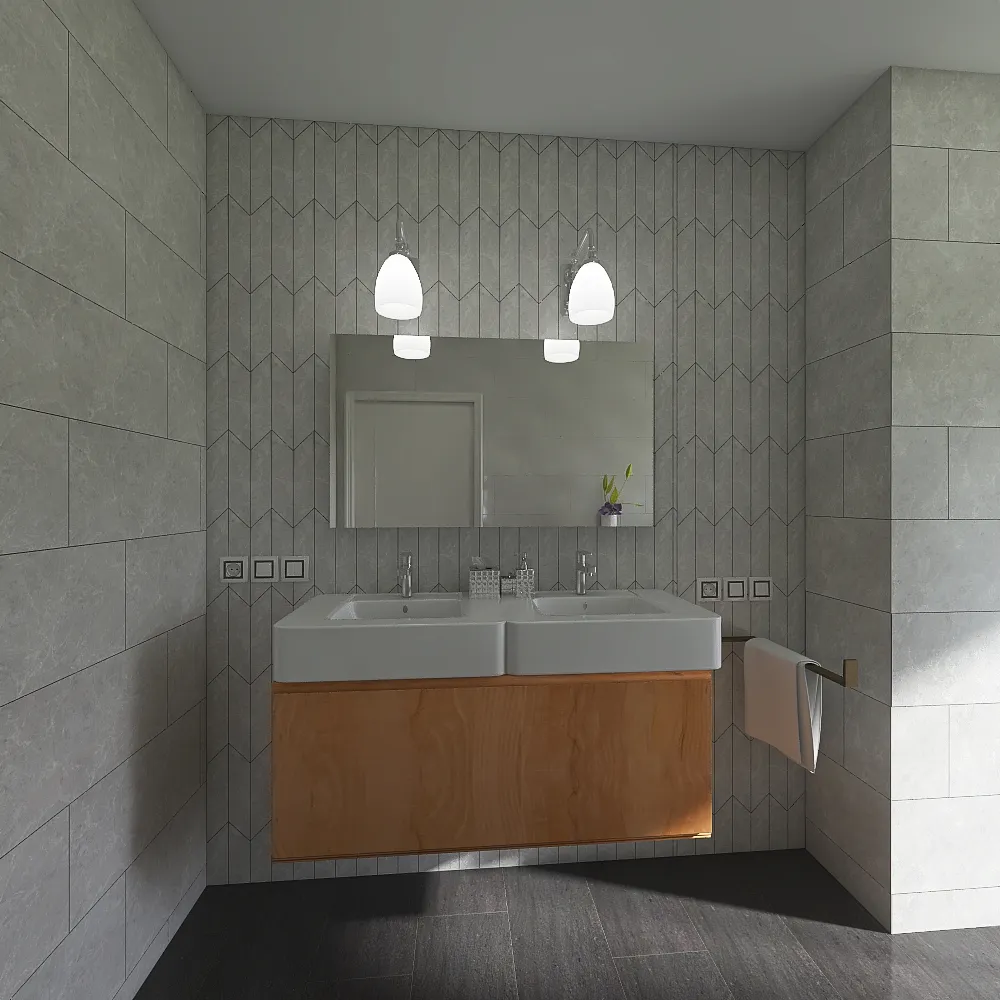 bagno primo piano 3d design renderings